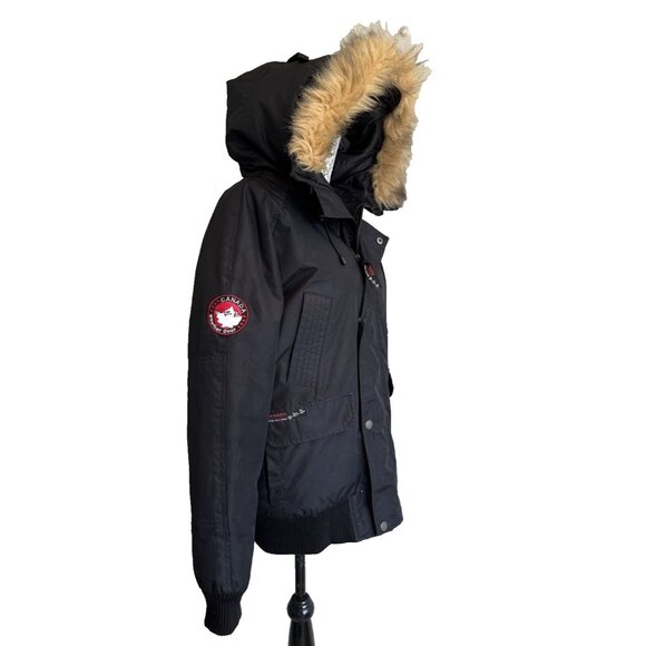 Canada Goose Parka Jacket Women's Small Bomber Hood Down Full Zip Chilliwack - Picture 3 of 16